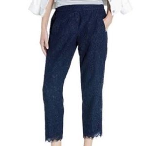 Petite J. Crew Easy Pants, Lace, Navy Blue, 0P